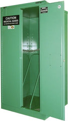 Securall Cabinets - 1 Door, Green Steel Standard Safety Cabinet for Flammable and Combustible Liquids - 46" High x 43" Wide x 18" Deep, Self Closing Door, 3 Point Key Lock, H Cylinder Capacity - Exact Tooling