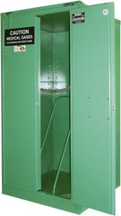 Securall Cabinets - 2 Door, Green Steel Standard Safety Cabinet for Flammable and Combustible Liquids - 67" High x 34" Wide x 34" Deep, Self Closing Door, 3 Point Key Lock, H Cylinder Capacity - Exact Tooling