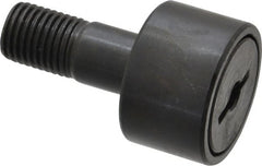 Accurate Bushing - 1" Roller Diam x 5/8" Width, 7/16" Stud Diam x 1" Length, Stud Cam Follower - Steel, 1/2" Thread Length, 7/16-20 Thread, 1-5/8" OAL, 3,030 Lb Dynamic Cap, 3,100 Lb Static Cap - Exact Tooling