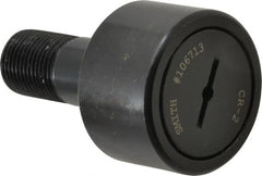 Accurate Bushing - 2" Roller Diam x 1-1/4" Width, 7/8" Stud Diam x 2" Length, Stud Cam Follower - Steel, 1" Thread Length, 7/8-14 Thread, 3-1/4" OAL, 10,370 Lb Dynamic Cap, 10,700 Lb Static Cap - Exact Tooling