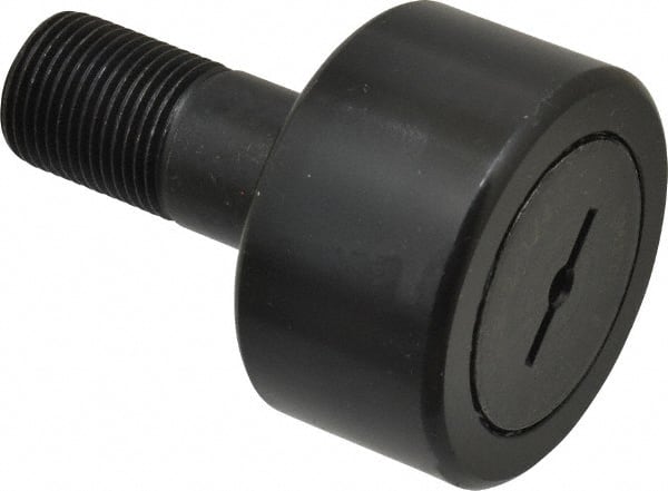 Accurate Bushing - 2-1/4" Roller Diam x 1-1/4" Width, 7/8" Stud Diam x 2" Length, Stud Cam Follower - Steel, 1" Thread Length, 7/8-14 Thread, 3-1/4" OAL, 10,370 Lb Dynamic Cap, 10,700 Lb Static Cap - Exact Tooling