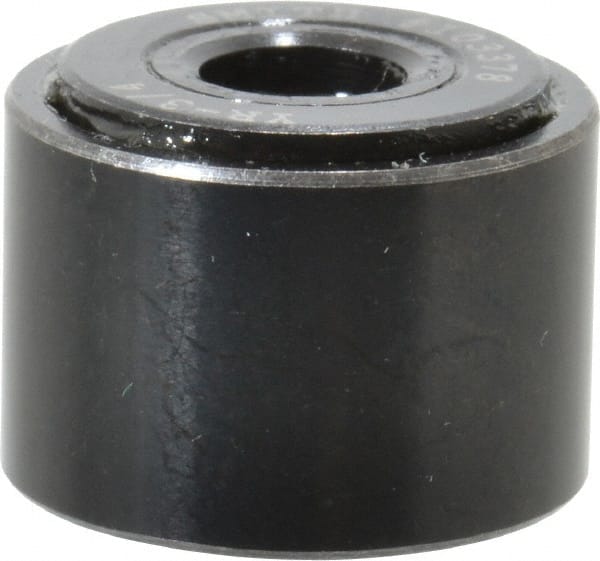 Accurate Bushing - 1/4" Bore, 3/4" Roller Diam x 1/2" Roller Width, Steel Yoke Cam Follower - 2,140 Lb Dynamic Load Capacity, 9/16" Overall Width - Exact Tooling