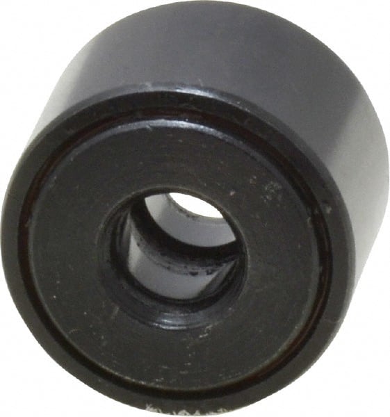 Accurate Bushing - 1/4" Bore, 3/4" Roller Diam x 1/2" Roller Width, Steel Yoke Cam Follower - 2,140 Lb Dynamic Load Capacity, 9/16" Overall Width - Exact Tooling