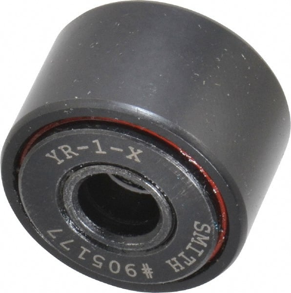 Accurate Bushing - 5/16" Bore, 1" Roller Diam x 5/8" Roller Width, Steel Yoke Cam Follower - 3,030 Lb Dynamic Load Capacity, 11/16" Overall Width - Exact Tooling