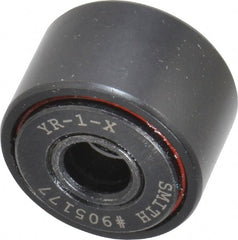 Accurate Bushing - 5/16" Bore, 1" Roller Diam x 5/8" Roller Width, Steel Yoke Cam Follower - 3,030 Lb Dynamic Load Capacity, 11/16" Overall Width - Exact Tooling