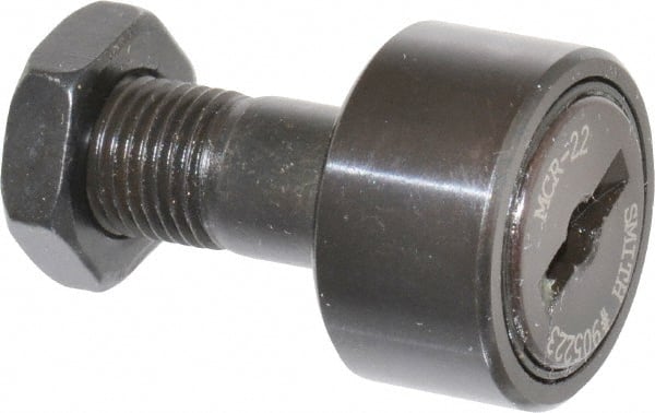 Accurate Bushing - 22mm Roller Diam x 12mm Width, 10mm Stud Diam x 23mm Length, Stud Cam Follower - Steel, 12mm Thread Length, M10x1 Thread, 36mm OAL, 5,700 N Dynamic Cap, 6,500 N Static Cap - Exact Tooling
