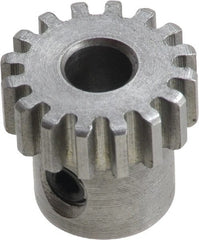 Boston Gear - 24 Pitch, 0.667" Pitch Diam, 16 Tooth Spur Gear - 1/4" Face Width, 5/16" Bore Diam, 0.54" Hub Diam, 14.5° Pressure Angle, Steel - Exact Tooling