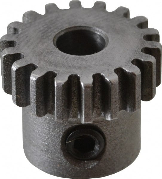 Boston Gear - 32 Pitch, 9/16" Pitch Diam, 18 Tooth Spur Gear - 0.188" Face Width, 3/16" Bore Diam, 0.45" Hub Diam, 14.5° Pressure Angle, Steel - Exact Tooling