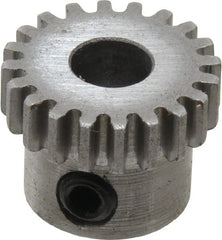 Boston Gear - 32 Pitch, 5/8" Pitch Diam, 20 Tooth Spur Gear - 0.188" Face Width, 1/4" Bore Diam, 0.52" Hub Diam, 14.5° Pressure Angle, Steel - Exact Tooling