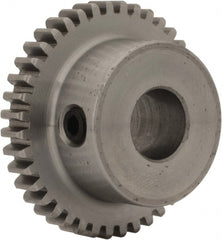 Boston Gear - 32 Pitch, 1-1/4" Pitch Diam, 40 Tooth Spur Gear - 0.188" Face Width, 3/8" Bore Diam, 0.88" Hub Diam, 14.5° Pressure Angle, Steel - Exact Tooling