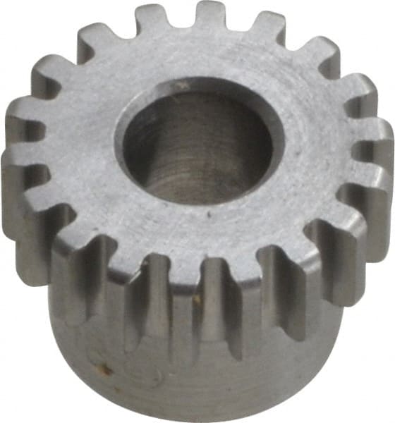 Boston Gear - 24 Pitch, 0.833" Pitch Diam, 18 Tooth Spur Gear - 1/4" Face Width, 5/16" Bore Diam, 0.7" Hub Diam, 14.5° Pressure Angle, Steel - Exact Tooling
