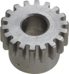 Boston Gear - 24 Pitch, 0.833" Pitch Diam, 18 Tooth Spur Gear - 1/4" Face Width, 5/16" Bore Diam, 0.7" Hub Diam, 14.5° Pressure Angle, Steel - Exact Tooling