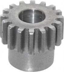 Boston Gear - 20 Pitch, 0.8" Pitch Diam, 16 Tooth Spur Gear - 3/8" Face Width, 3/8" Bore Diam, 0.66" Hub Diam, 14.5° Pressure Angle, Steel - Exact Tooling