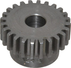 Boston Gear - 20 Pitch, 1.2" Pitch Diam, 24 Tooth Spur Gear - 3/8" Face Width, 3/8" Bore Diam, 0.92" Hub Diam, 14.5° Pressure Angle, Steel - Exact Tooling