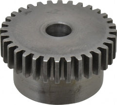 Boston Gear - 20 Pitch, 1.6" Pitch Diam, 32 Tooth Spur Gear - 3/8" Face Width, 3/8" Bore Diam, 1.32" Hub Diam, 14.5° Pressure Angle, Steel - Exact Tooling