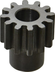 Boston Gear - 16 Pitch, 3/4" Pitch Diam, 12 Tooth Spur Gear - 1/2" Face Width, 3/8" Bore Diam, 0.56" Hub Diam, 14.5° Pressure Angle, Steel - Exact Tooling