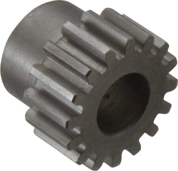 Boston Gear - 16 Pitch, 1" Pitch Diam, 16 Tooth Spur Gear - 1/2" Face Width, 1/2" Bore Diam, 0.81" Hub Diam, 14.5° Pressure Angle, Steel - Exact Tooling