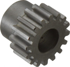 Boston Gear - 16 Pitch, 1" Pitch Diam, 16 Tooth Spur Gear - 1/2" Face Width, 1/2" Bore Diam, 0.81" Hub Diam, 14.5° Pressure Angle, Steel - Exact Tooling