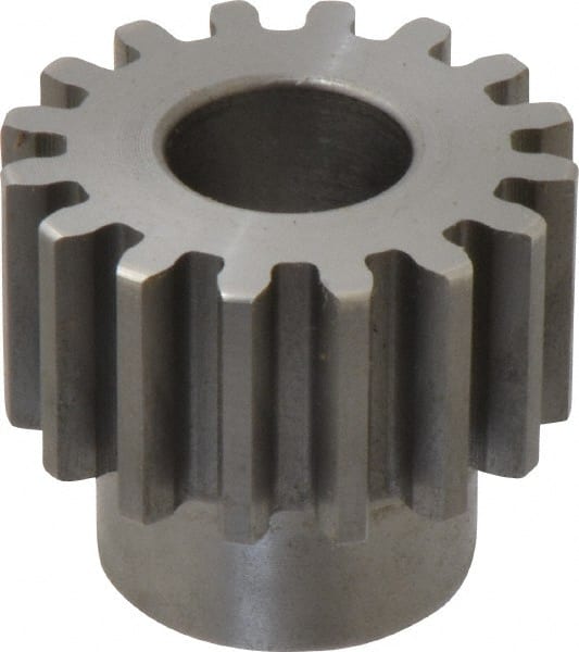 Boston Gear - 12 Pitch, 1.333" Pitch Diam, 16 Tooth Spur Gear - 3/4" Face Width, 5/8" Bore Diam, 0.99" Hub Diam, 14.5° Pressure Angle, Steel - Exact Tooling