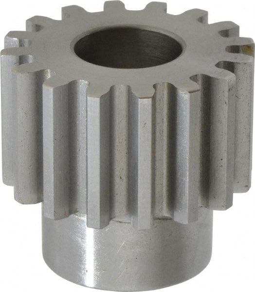 Boston Gear - 10 Pitch, 1.6" Pitch Diam, 16 Tooth Spur Gear - 1" Face Width, 3/4" Bore Diam, 1.22" Hub Diam, 14.5° Pressure Angle, Steel - Exact Tooling