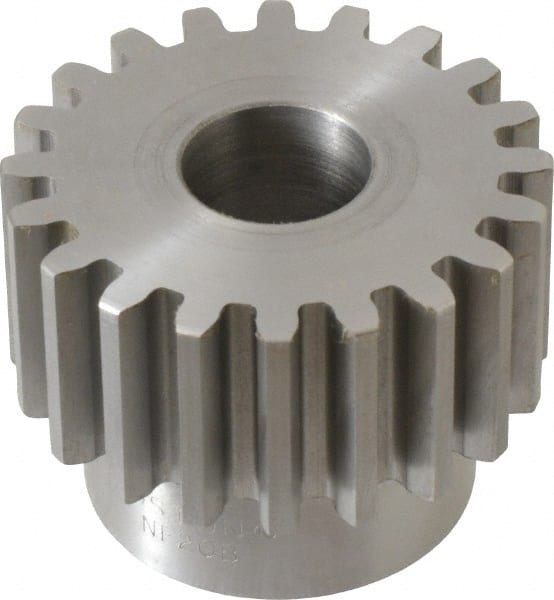 Boston Gear - 10 Pitch, 2" Pitch Diam, 20 Tooth Spur Gear - 1" Face Width, 3/4" Bore Diam, 1.62" Hub Diam, 14.5° Pressure Angle, Steel - Exact Tooling