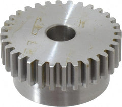 Boston Gear - 16 Pitch, 2" Pitch Diam, 32 Tooth Spur Gear - 0.313" Face Width, 1/2" Bore Diam, 1.7" Hub Diam, 14.5° Pressure Angle, Steel - Exact Tooling