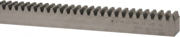 Boston Gear - 3/4" Face Width, 4 Feet Long, 3/4" Thick Steel Gear Rack - 12 Pitch - Exact Tooling