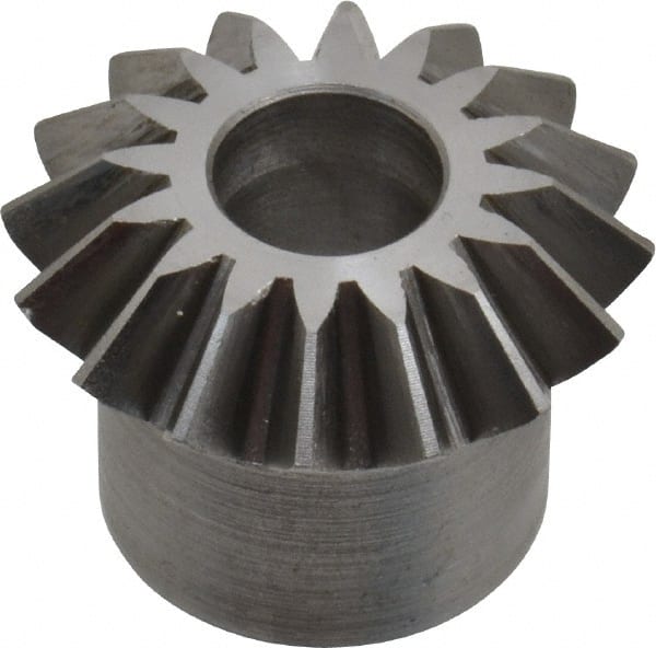 Boston Gear - 16 Pitch, 1" Pitch Diam, 16 Tooth Miter Gear - 0.23" Face Width, 3/8" Bore Diam, 3/4" Hub Diam, 20° Pressure Angle, Steel - Exact Tooling