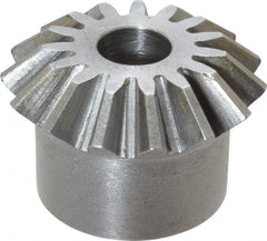 Boston Gear - 12 Pitch, 1-1/4" Pitch Diam, 15 Tooth Miter Gear - 0.29" Face Width, 3/8" Bore Diam, 1" Hub Diam, 20° Pressure Angle, Steel - Exact Tooling