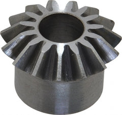 Boston Gear - 12 Pitch, 1-1/4" Pitch Diam, 15 Tooth Miter Gear - 0.29" Face Width, 1/2" Bore Diam, 1" Hub Diam, 20° Pressure Angle, Steel - Exact Tooling