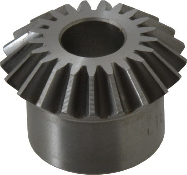 Boston Gear - 12 Pitch, 1-3/4" Pitch Diam, 21 Tooth Miter Gear - 0.4" Face Width, 5/8" Bore Diam, 1.38" Hub Diam, 20° Pressure Angle, Steel - Exact Tooling