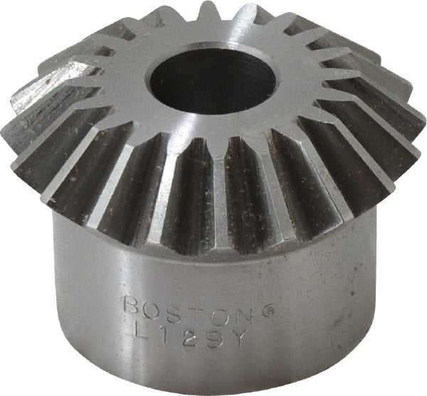 Boston Gear - 10 Pitch, 2" Pitch Diam, 20 Tooth Miter Gear - 0.45" Face Width, 5/8" Bore Diam, 1.62" Hub Diam, 20° Pressure Angle, Steel - Exact Tooling