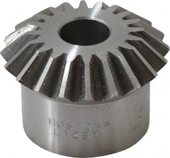 Boston Gear - 10 Pitch, 2" Pitch Diam, 20 Tooth Miter Gear - 0.45" Face Width, 5/8" Bore Diam, 1.62" Hub Diam, 20° Pressure Angle, Steel - Exact Tooling