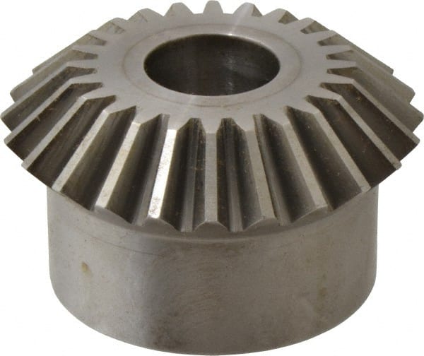 Boston Gear - 8 Pitch, 3" Pitch Diam, 24 Tooth Miter Gear - 0.68" Face Width, 1" Bore Diam, 2-1/2" Hub Diam, 20° Pressure Angle, Steel - Exact Tooling