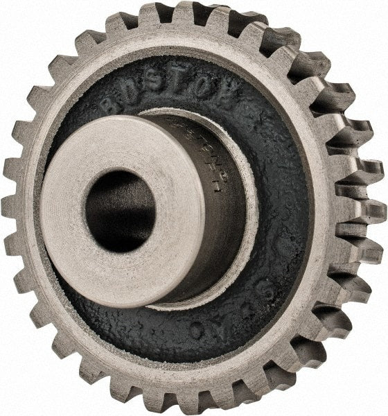 Boston Gear - 12 Pitch, 2-1/2" Pitch Diam, 30 Tooth Worm Gear - 1/2" Bore Diam, 14.5° Pressure Angle, Cast Iron - Exact Tooling