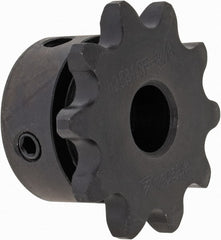 U.S. Tsubaki - 10 Teeth, 3/8" Chain Pitch, Chain Size 35, Finished Bore Sprocket - 3/8" Bore Diam, 1.214" Pitch Diam, 1.38" Outside Diam - Exact Tooling