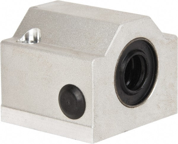 Thomson Industries - 12mm Inside Diam, 350 Lbs. Dynamic Capacity, Closed Single Pillow Block Linear Bearing - 35mm Overall Height x 43mm Overall Width, 23mm Btw Mount Hole Centers - Exact Tooling