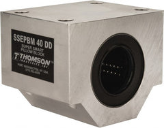 Thomson Industries - 40mm Inside Diam, 13,700 Lbs. Dynamic Capacity, Closed Single Pillow Block Linear Bearing - 91mm Overall Height x 108mm Overall Width, 58mm Btw Mount Hole Centers - Exact Tooling