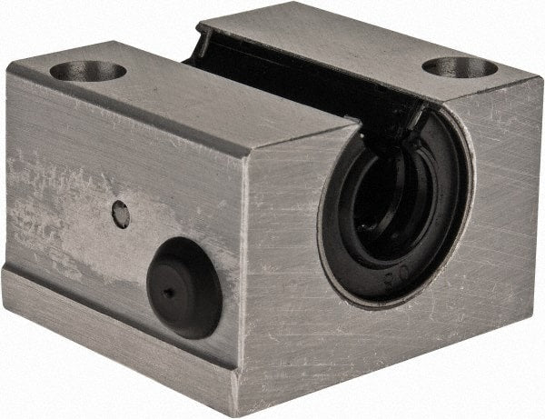 Thomson Industries - 12mm Inside Diam, 750 Lbs. Dynamic Capacity, Open Single Pillow Block Linear Bearing - 28mm Overall Height x 43" Overall Width, 23mm Btw Mount Hole Centers - Exact Tooling