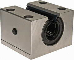 Thomson Industries - 30mm Inside Diam, 8,300 Lbs. Dynamic Capacity, Open Single Pillow Block Linear Bearing - 60mm Overall Height x 87" Overall Width, 45mm Btw Mount Hole Centers - Exact Tooling