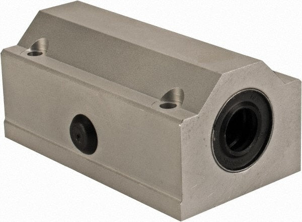 Thomson Industries - 12mm Inside Diam, 1,060 Lbs. Dynamic Capacity, Closed Twin Pillow Block Linear Bearing - 35mm Overall Height x 43mm Overall Width - Exact Tooling