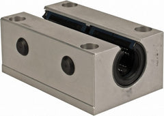 Thomson Industries - 16mm Inside Diam, 4,400 Lbs. Dynamic Capacity, Open Twin Pillow Block Linear Bearing - 35mm Overall Height x 53" Overall Width, 64mm Btw Mount Hole Centers - Exact Tooling