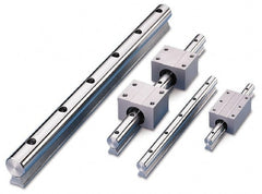 Thomson Industries - 5/8" Shaft Diam, 0.45" Base Width, Steel Shaft, Steel Rail, Round Shaft Assemblies - #5 Bolt, 24" Long - Exact Tooling