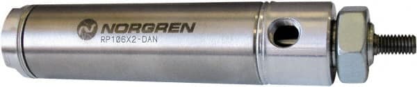 Norgren - 2" Stroke Single Acting Air Cylinder - 10-32 Port, 10-32 Rod Thread - Exact Tooling