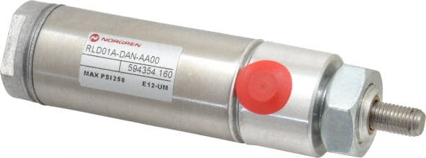 Norgren - 1" Stroke x 1-1/16" Bore Double Acting Air Cylinder - 1/8 Port, 5/16-24 Rod Thread - Exact Tooling