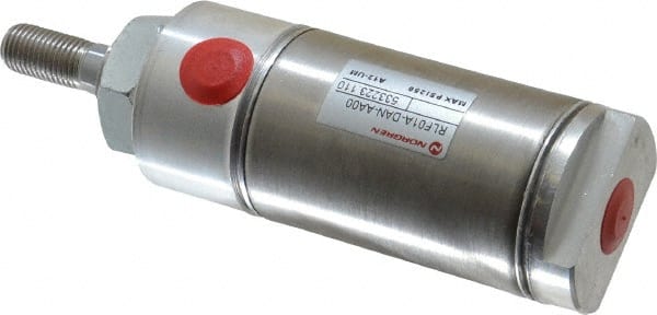 Norgren - 1" Stroke x 1-1/2" Bore Double Acting Air Cylinder - 1/8 Port, 7/16-20 Rod Thread - Exact Tooling