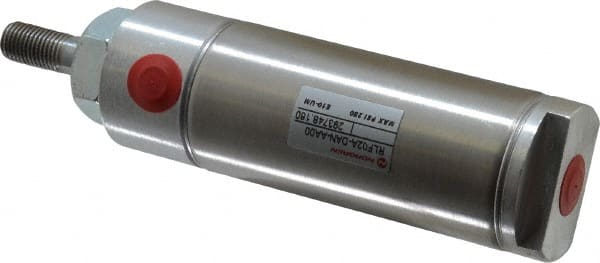 Norgren - 2" Stroke x 1-1/2" Bore Double Acting Air Cylinder - 1/8 Port, 7/16-20 Rod Thread - Exact Tooling