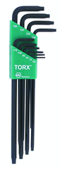 10 Piece - T6; T7; T8; T9; T10; T15; T20; T25; T27; T30 - Torx Long Arm L-Key Set - Exact Tooling