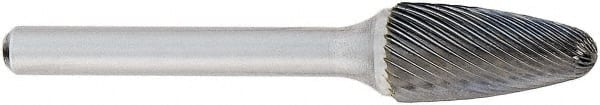 OSG - 9mm Cut Diam, 6mm Shank Diam, Tree with Radius Head Fluted Cut Burr - Carbide, Radius End, 19mm LOC, 50mm OAL - Exact Tooling