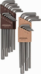 Paramount - 22 Piece L-Key Hex Key Set - Hex Range 0.05 to 3/8", 7-1/4" OAL, Steel - Exact Tooling